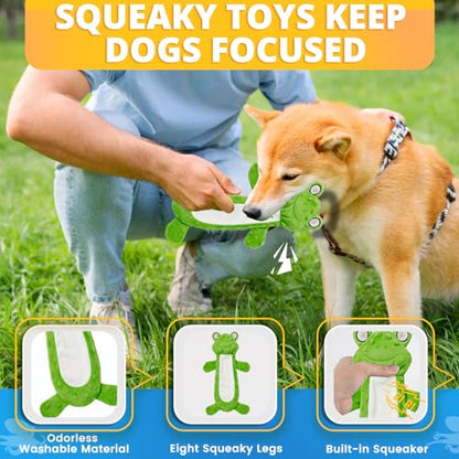 LOYEE 8 Pack Puppy Toys for Small Dogs, Luxury Dog Chew Toys with Squeaky Plush Toys, Rope Toys and Ball, Teething Toys for Puppy Supplies - style: 8 - Pack Frog