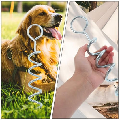 TOYANDONA Spiral Dog Ground Anchor Heavy Duty Steel Dog Tie Out Stake with Handle Portable Outdoor Pet Ground Stake for Camping and Yard Tethering