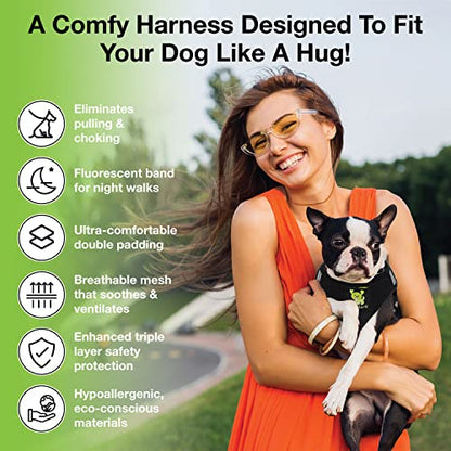 EcoBark Step in Dog Harness - Eco-Friendly Teacup Dog Harnesses for XXS, XS, and Small Dogs - Reflective and Adjustable Mini Body Halter Vest -Tiny Soft Mesh Toy Breed Harness (XXXS, Black) - color: Black, size: XXXS- 2 to 3 lbs- Chest up to 10 in (Pack o