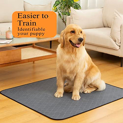 Bunlitent Washable Pee Pads 5 Pack, 24" x 36", Reusable Pee Pads for Dogs, Puppy Pads Washable with Quick Dry, Anti-Slip Dog Pee Pads, Whelping Pads, Dog Carpet - color: Gray, size: 24x36 Rectangle-5Pack