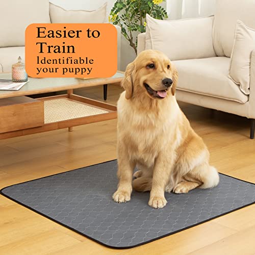Bunlitent Washable Pee Pads for Dogs 3 Pack, 36x72, Reusable Puppy Pads, Reusable Pee Pads with Quick Dry, Anti-Slip Dog Cat Pee Pads, Whelping Pads, Dog Pen Mat - color: Gray, size: 36x72 Rectangle-3Pack