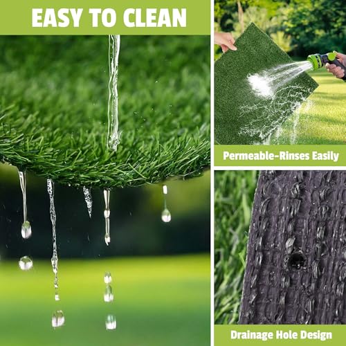 Grass Pad for Dogs, 48" x 36" Artificial Turf for Pets Potty Training, Fake Grass Mat with Drainage Holes, Easy to Clean, Large Turf Rug Outdoor Indoor Use - size: 48"L x 36"W