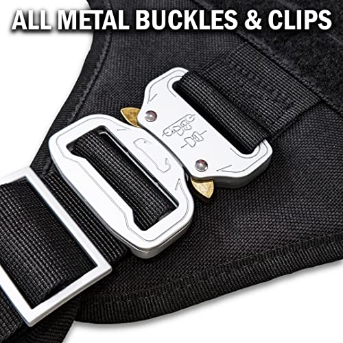 Pets ProMax Tactical Dog Harness – Military-Grade, All-Metal Buckles, No Plastic, Waterproof Vest with Control Handle – No-Pull, No-Choke Design for Small Dogs (Red, S) - color: Red, size: Small (S)