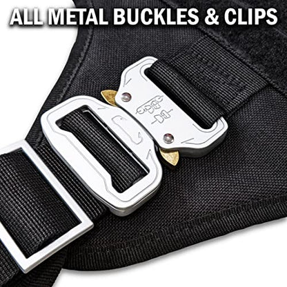 Pets ProMax Tactical Dog Harness – Military-Grade, All-Metal Buckles, No Plastic, Waterproof Vest with Control Handle – No-Pull, No-Choke Design for Small Dogs (Red, S) - color: Red, size: Small (S)