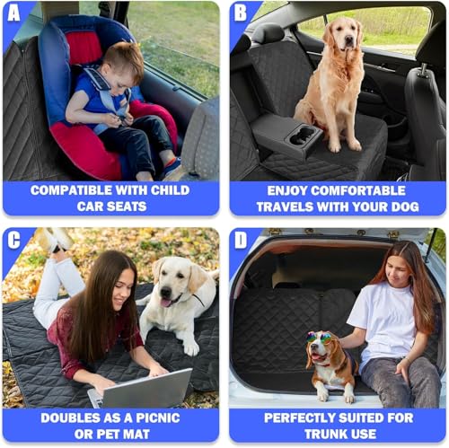 Yonktoo Dog Car Seat Cover for Back Seat, Car Seat Cover 60/40 Split Bench for Full-Size SUV, Pickup Truck, Big Truck - X-Large - 61" W - size: X-Large - 61" W
