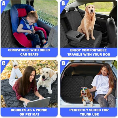 Yonktoo Dog Car Seat Cover for Back Seat, Car Seat Cover 60/40 Split Bench for Full-Size SUV, Pickup Truck, Big Truck - X-Large - 61" W - size: X-Large - 61" W
