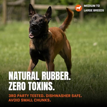 Monster K9 Scout Ball | Virtually Indestructible. Lifetime Guaranteed. | VULCRON™ Natural Rubber | Durable Dog Toy for Aggressive Chewers | Tough, Heavy Duty | Medium & Large Breed, 3" Pack of 2 - size: 2-Pack