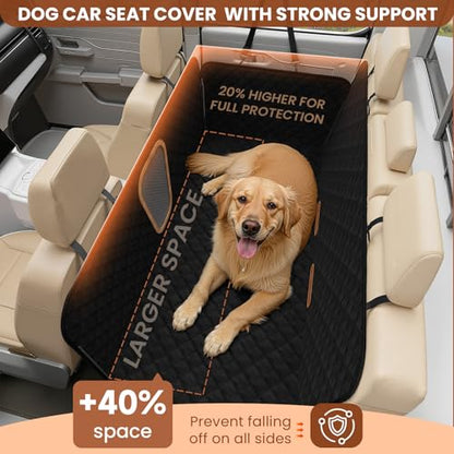A-Pce Dog Truck Seat Cover for Back Seat, Hard Bottom Dog Hammock for Car, Waterproof Seat Protector, Dual use in Summer and Winter, Universal XL Size Fits for Crew Cab Truck/SUV, Black - size: For Large Truck