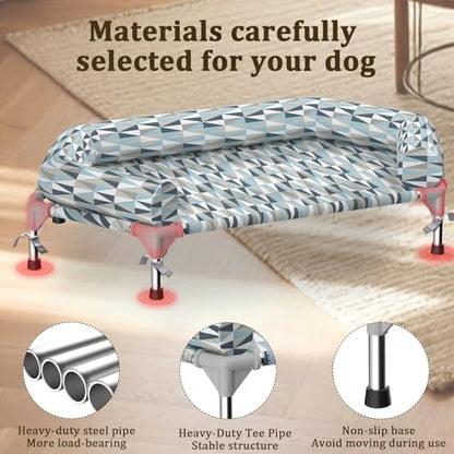 Orthopedic Dog Bed - Beds Bolster,Cooling Elevated Dog Beds with Metal Frame,Raised Dogs Bed,Easy to Assemble,Up to 80 lbs,Medium - size: Bolster M