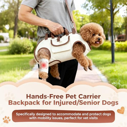 Hands Free Dog Backpack Carrier for Small Dogs, Yorkie Shoulder Carrier Sling Backpack Carriers Dog Lift Harness Portable Breathable Pet Carrier Backpack for Small Puppies (M, 8.8-14.3lbs)