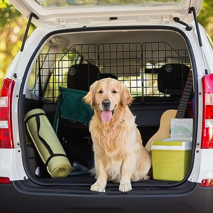 HAITRAL Universal-Fit Barrier,Adjustable Dog Barrier for SUVs,Cars,Trucks,Heavy-Duty Wire Mesh Guard Pet Divider,Back Seat Dog Separator Gate for Cargo Area,Safety Car Travel Accessories