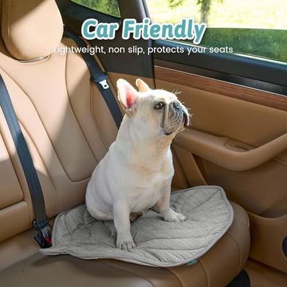 Cooling Mat/Pad/Blanket for Dogs & Cats Indoor — Fabric, Non-Gel, Non-Electric, Q-Max > 0.4 Leaf Shaped Pet Pad, Waterproof Summer Sleep Mat, 39x34inch, Silver Grey