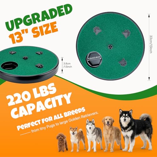 Mcbazel Dog Nail Scratch Board for Large & Small Dogs, 13" Upgraded Rotatable Dog Scratch Pad for Nails with Treat Box, Trimmer Grinder Filer, Stress-Free Alternative to Clippers [1 Extra Pad]