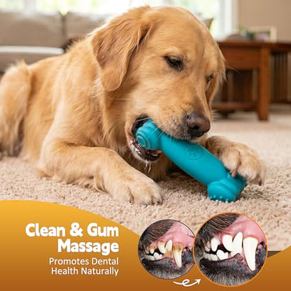 KXK Dog Toys for Aggressive Chewers - 2 Pack Indestructible Nylon Chew Bones with Frozen Enrichment Treat Dispenser & Teeth Cleaning to Keep Dogs Busy, for Pitbull, Large & Medium Breeds - color: Green & Red