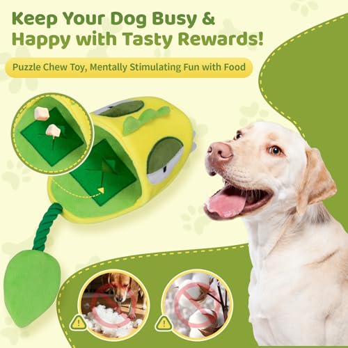 Squeaky Dog Toys, No Stuffing Interactive Dog Chew Toys Built-in Squeaker and Crinkle Paper Sounds Snuffle Foraging Instinct Training Puppy Chew Toys for Small Medium Dogs