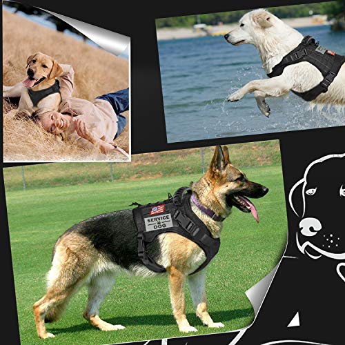 Tactical Service Dog Vest Harness for Medium Large Dog, Military K9 Training Dog Vest with Molle and Loop Panels Adjustable Tactical Harnesses with Handle (M, Black) - color: Black, size: Medium (Pack of 1)
