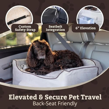 Snoozer Luxury Lookout Pet Car Seat, Large Luxury II, Buckskin with Java - color: Buckskin with Java, size: Large