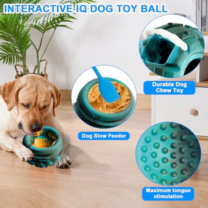 Yipetor Frozen Treat Dispensing Dog Toy - Large Chew Toy, Freezable Fillable Rubber, Reduces Anxiety, Easy to Clean, Interactive Puzzle (Large) - color: Classic Blue, size: Large