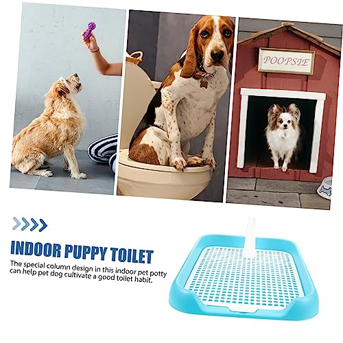Healifty Indoor Dog Toilet Tray with Slip Mesh and Column Design for Puppy Training Household Pet Potty for Small to Dogs Easy