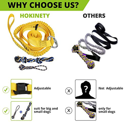 Dog Hanging Bungee Tug Toy: Interactive Tether Tug-of-War for Pitbull Small to Large Dogs to Exercise and Fun Solo Play - Durable Retractable Tugger Dog Rope Toy with 2 Chew Rope Toys - size: X-Large-Yellow-for Single Dog