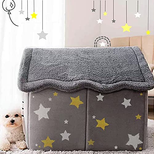 Dog House Indoor, Foldable Soft Kennel Bed Warm Cat Nest Puppy Cave with Cushion for Small Medium Large Dogs Cats (S-Within 9 lbs) - size: S-within 9 lbs