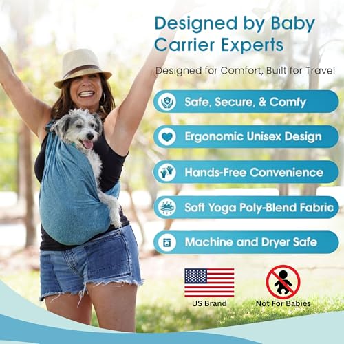 Pet K'tan Dog Sling Carrier: Hands Free Dog Carrier for Small & Medium Dogs - #1 Pet Travel Accessory & Gift - Bond with New Puppy- Safe & Durable - Hands Free - for Cats & Small Animals Anti-Anxiety - size: Medium
