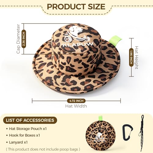 Hat Shaped Dog Poop Bag Holder, Waterproof Clip On Waste Bag Dispenser, Portable Leash Attachment Dog Walking Gear for Small Large Dogs, Leopard Print - color: Leopard print