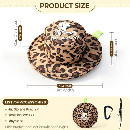 Hat Shaped Dog Poop Bag Holder, Waterproof Clip On Waste Bag Dispenser, Portable Leash Attachment Dog Walking Gear for Small Large Dogs, Leopard Print - color: Leopard print