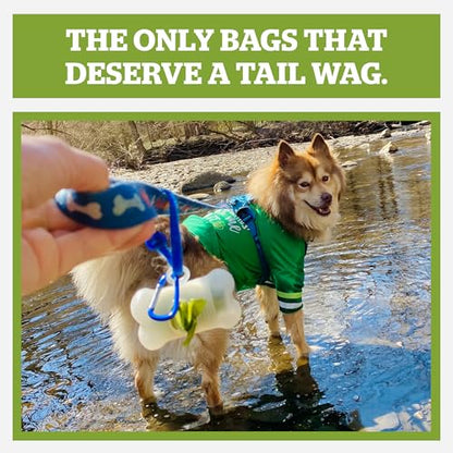 Pogi’s Dog Poop Bag Dispenser – Holder with Metal Carabiner for Leashes, Includes 15 Fresh Scented Bags - color: Unscented, size: 1 Count (Pack of 15)