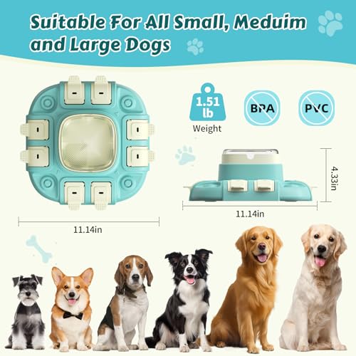 2 Levels Dog Puzzle Toy, Slow Feeder for Fast Eating Pets Interactive Dog Treat Puzzle Toys for IQ Training, Treat Dispenser for Small Medium Large Dogs, Cats - color: 2 Level Puzzle