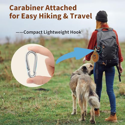 Collapsible Dog Bowl 2-in-1 Travel Portable Silicone Carabiner,Green Brown - color: A-green brown