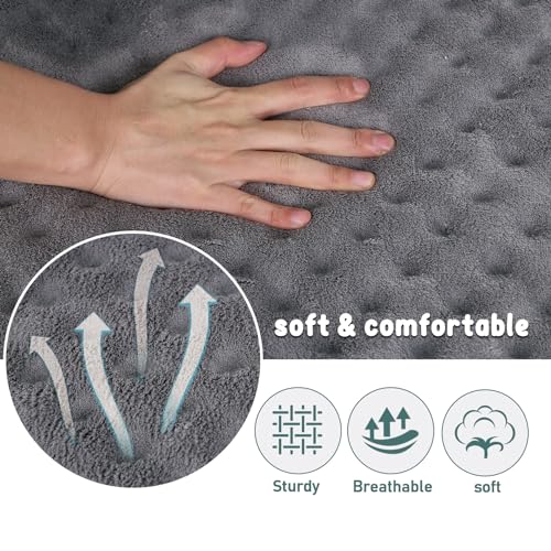 Dog Crate Pad 30x19 inch Gray Memory Foam Dog Bed Mat Small Medium Grey Washable Puppy Sleeping Bed Anti Slip - color: Grey, size: Medium