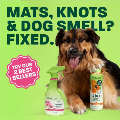 TropiClean 2-in-1 Dog Shampoo and Conditioner & Dog Detangler Spray Dematting, Grooming Bundle, Puppy Safe, Made in USA - size: Bundle