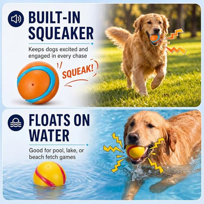 Soulchen 6 Pcs 2.5in Floating Squeaky Dog Balls Toys for Water Play High Bouncy Balls for Interactive Playing Bouncy Fetch Pet Toys for Dogs Durable Rubber Dog Ball for Pool, Lake and Beach