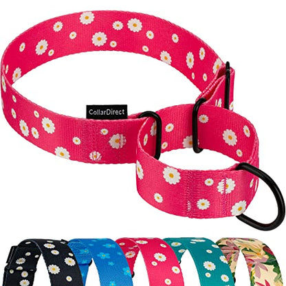 CollarDirect Martingale Dog Collar Heavy Duty Nylon Slip Collars for Small Medium Large Dogs [Nylon, Patterned, Pink, XL, 19"-24"] - color: Pink, size: X-Large (Neck Size 19"-24")