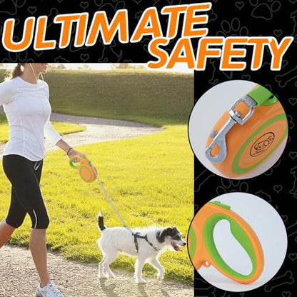 Heavy Duty Retractable Dog Leash-16ft Strong & Durable Walking Leash for Dogs up to 110 lbs Strong Nylon Tape Without One Hand Brake Pause Lock Locks