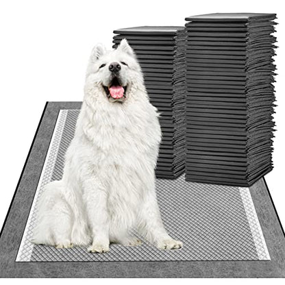 MIZOK Pee Pads for Dogs 30x36in Charcoal Dog Pads XL, Super Absorbent Odor Eliminating Leak-Proof, Dog Pee Pads with Activated Carbon for Large Breeds, Disposable (40 Count) - size: X-Large 30"x36" 40 Count