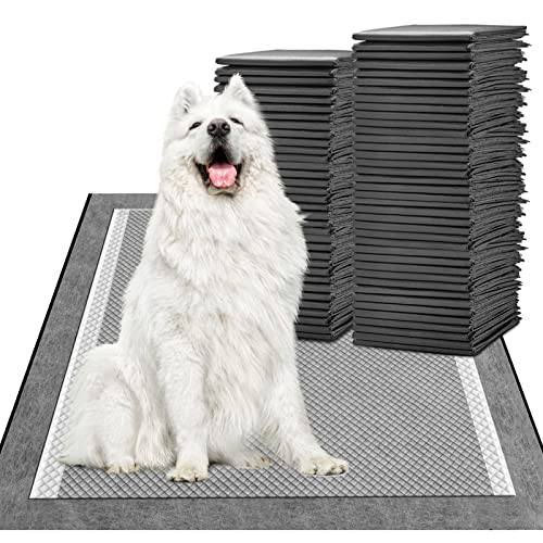 MIZOK Pee Pads for Dogs 30x36in Charcoal Dog Pads XL, Super Absorbent Odor Eliminating Leak-Proof, Dog Pee Pads with Activated Carbon for Large Breeds, Disposable (40 Count) - size: X-Large 30"x36" 40 Count