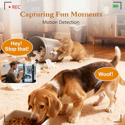Yakry Automatic Dog Feeder with Camera - 8L/33 Cups Smart Pet Feeder for Small/Medium Dogs & Cats, 5GHz/2.4GHz WiFi App Control, 1080P HD Night Vision, 2-Way Audio, Timed Dry Food Dispenser Indoor - size: 8L