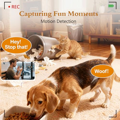 Yakry Automatic Dog Feeder with Camera - 8L/33 Cups Smart Pet Feeder for Small/Medium Dogs & Cats, 5GHz/2.4GHz WiFi App Control, 1080P HD Night Vision, 2-Way Audio, Timed Dry Food Dispenser Indoor - size: 8L