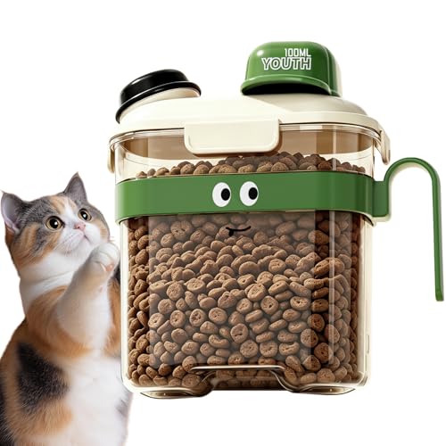 Pet Food Storage Container with Airtight Lid, 8LB Large Capacity Cat Dog Food Storage Bins with Measuring Cup, Pour Spout & Handle, BPA-Free, Leak-Proof for Dry Food, Cereals (Green) - color: Green