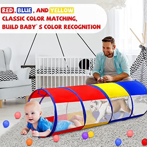 Kids Play Tunnel for Toddlers 1-3, 6 Foot Baby with 2 Mesh Sides Pop Up Crawling Toys 1 3 4 Year Old Girl Boy Birthday Gift, Indoor Outdoor Toddler Children or Dog - style: Mesh Crawling Tunnel
