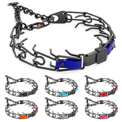 Herm Sprenger Black Stainless Steel Dog Collar with Quick Release ClicLock Buckle and Biothane Insert Training Collar Made in Germany (Blueberry Royal, 25in x 4.0mm(Neck Size up to21-22in)) - color: Blueberry Royal, size: 25in x 4.0mm(neck size up to21-22