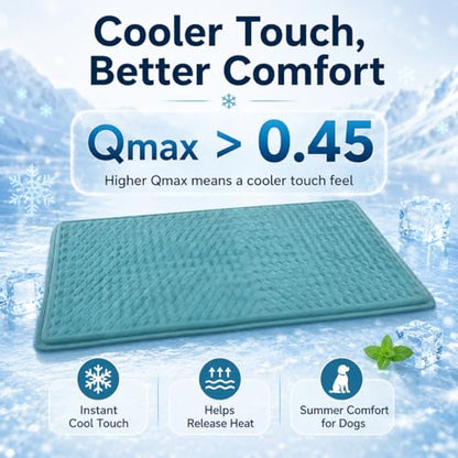 GOLOPET Newly Upgraded Large Dog Cooling Mat 34x23 in,Ice Breathable Fabric, Solid Silicone Honeycomb Heat Dissipation Structure, Long-Lasting Coolness Cooling Mat for Dogs(Q-Max>0.5) - size: 34 x 23 in