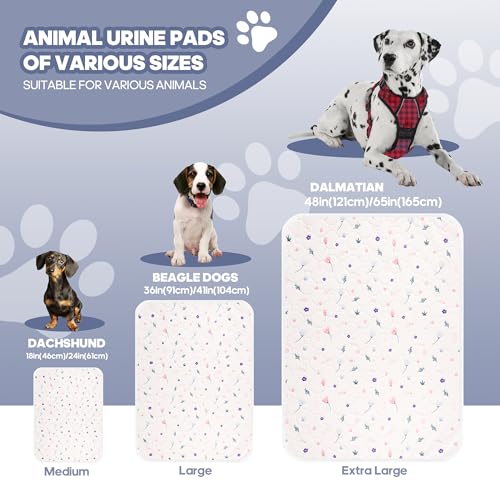 2'Pcs Washable Pee Pads, Reusable Puppy Pet Training Pads, Waterproof Dog Crate, Whelping Pad, Non-Slip Protects Against Urine Leakage Pinkishwhite Large - color: Pinkishwhite, size: Large