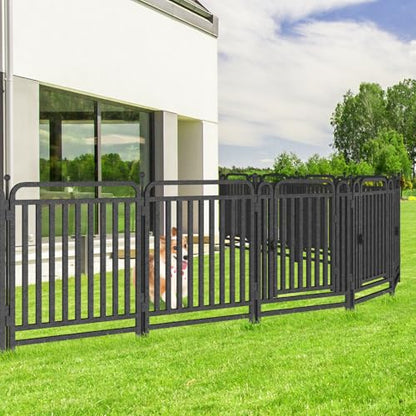 Thickened Dog Playpen Foldable Metal Yard Fence32/43inch Compact Portable Animal Barrier Fence for Indoor Outdoor (32 Panels, 32 inch) - size: 32 inch