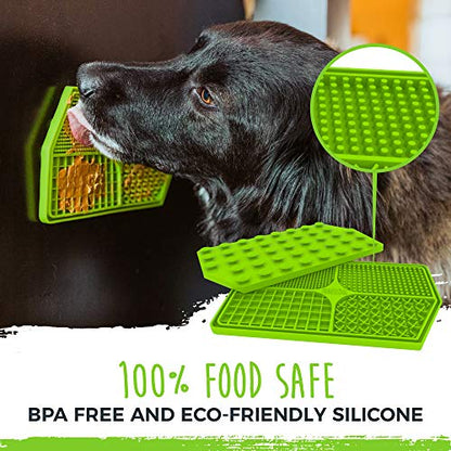 Mighty Paw Dog Lick Pad - BPA-Free Silicone Mat - Anxiety Relief, Dental Health Support, Easy Grooming, Slow Feeding, Dishwasher Safe - color: Green