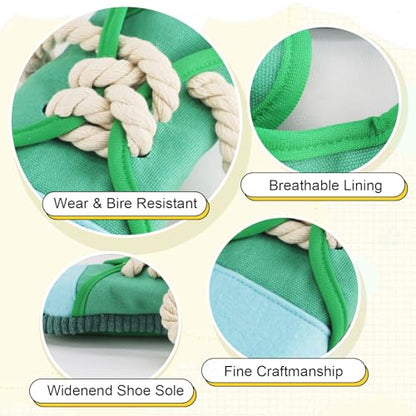 vocheer Dog Chew Toy, Dog Toys to Keep Them Busy Durable Teething Shoe Interactive Squeaky Puppy Toy,Small,Medium Breze, Machine Washable(Green) - color: Green
