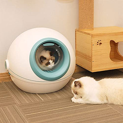 Dog Potty Training Toilet ﻿ Pet Cat Litter Box Tray Fully Enclosed Extra Large Toilet Nesting Training System Easy Cleaning Filter Pan Waterproof Space Capsule(A)