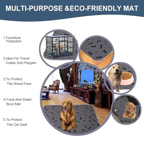 Washable Dog Pee Pads with Free Grooming Gloves,Non Slip Dog Mats with Great Urine Absorption,Reusable Puppy Pee Pads for Whelping,Potty,Training,Playpen - size: 34x36 Inch (Pack of 4)